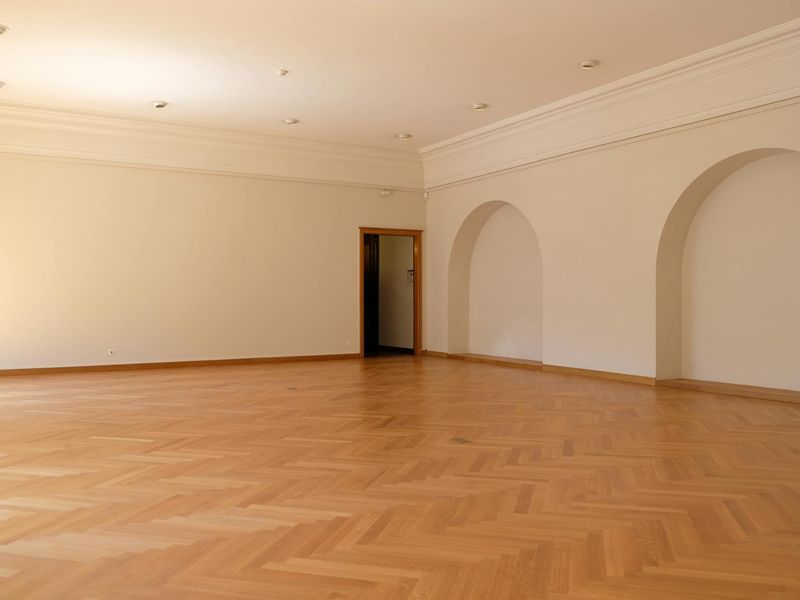 Spacious, bright yoga studio with natural light.
